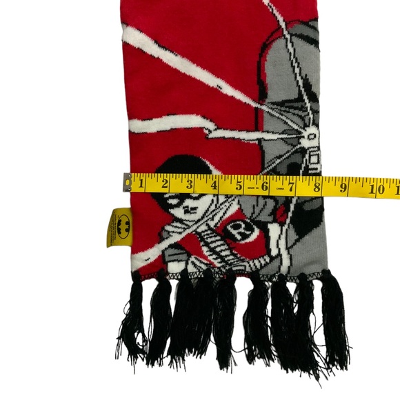 Batman & Robin Scarf Licensed DC Comics Winter Reversible Unisex Red Black - Picture 9 of 13